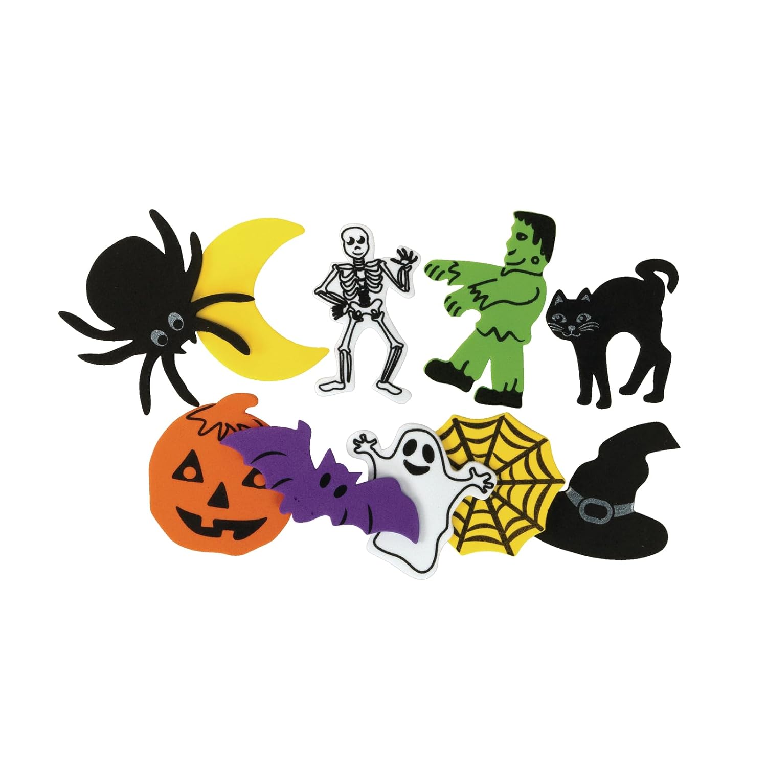 Colorations Halloween Foam Shapes, 300 Pieces, Kids Halloween Party, No-Adhesive, Collage, Party Decorations, Fall, Assorted Shapes