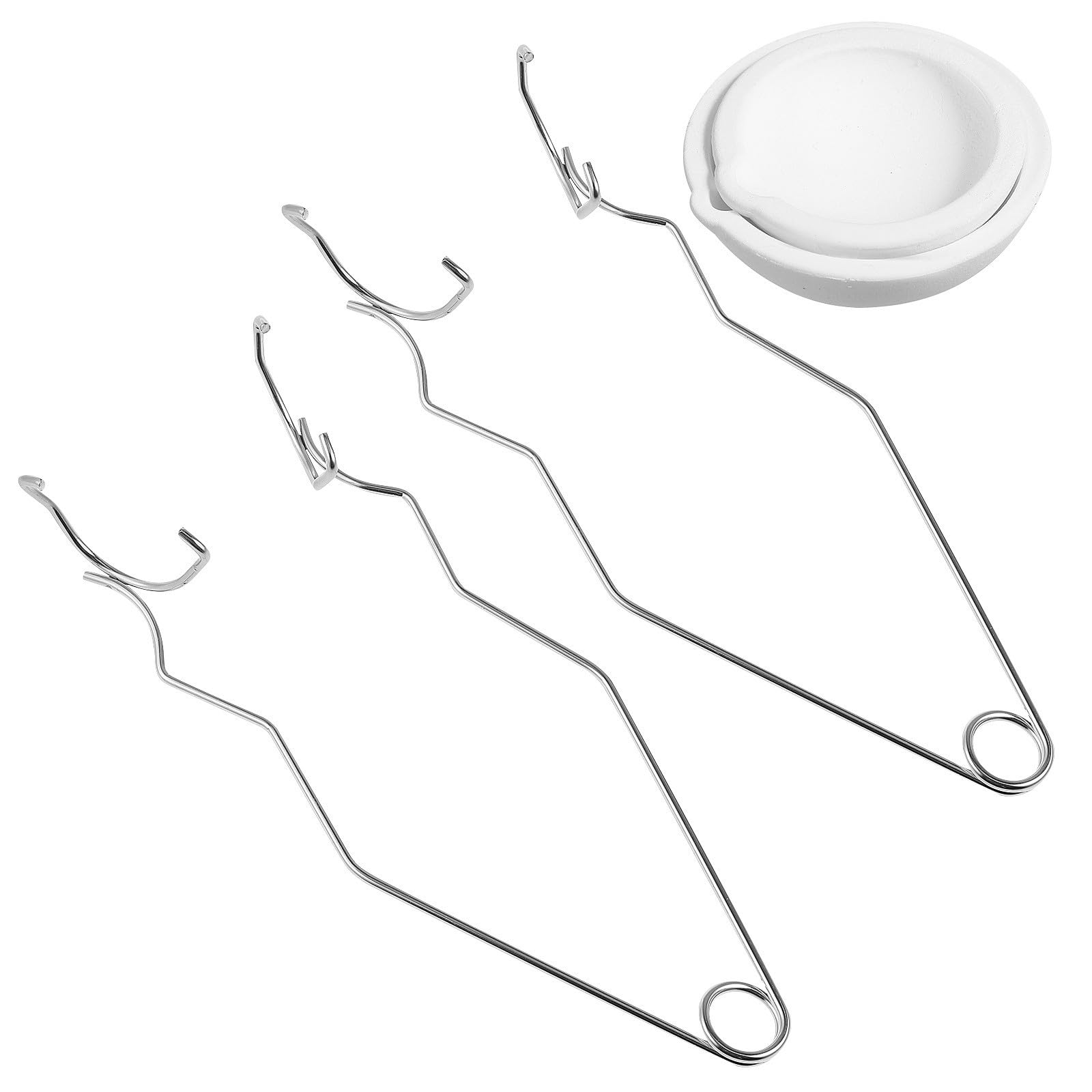 Crisoles de cuarzo y pinzas de acero blanco Kisangel para fundición de metales en joyería