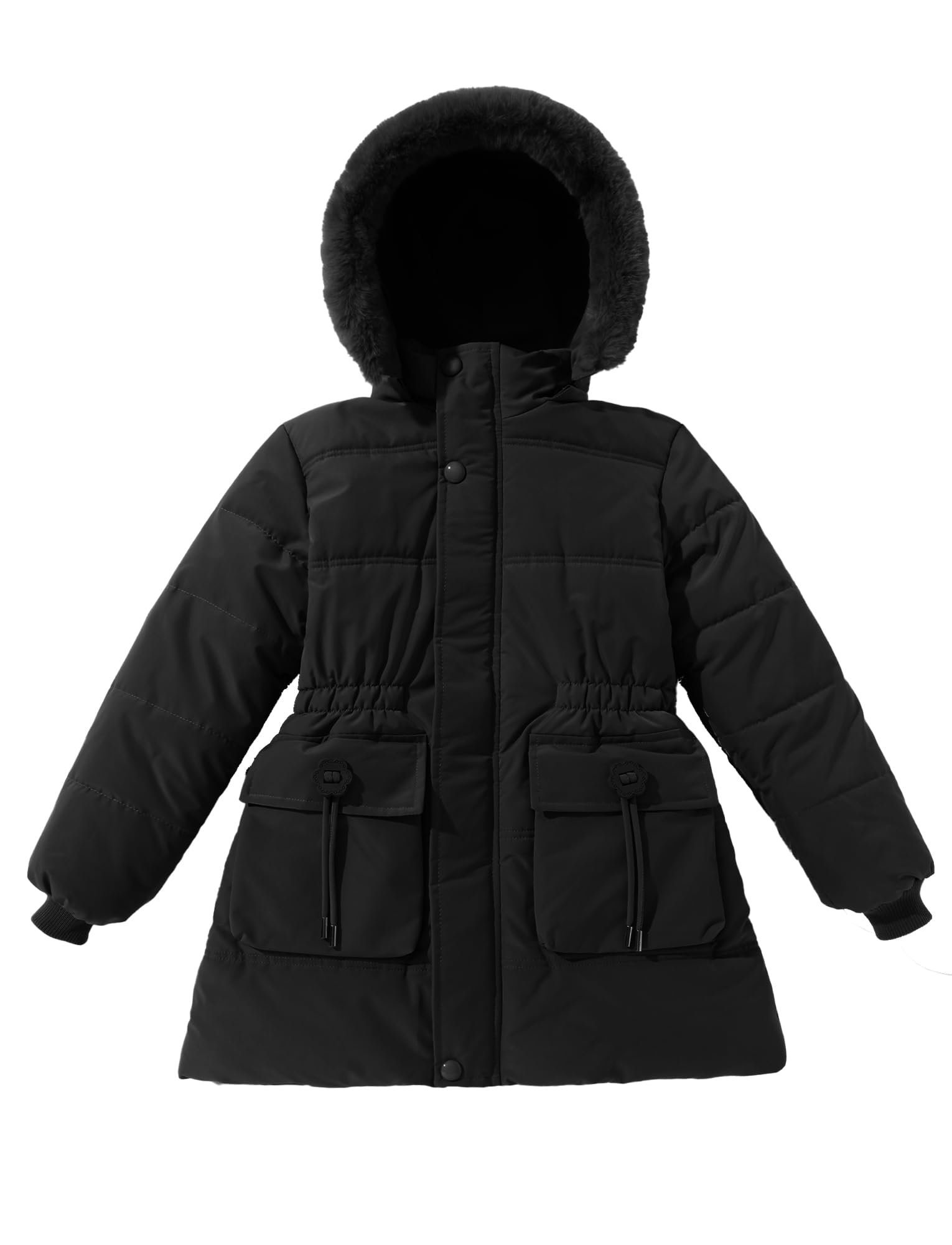 Blouson hiver fille à capuche doté d'une isolation thermique renforcée