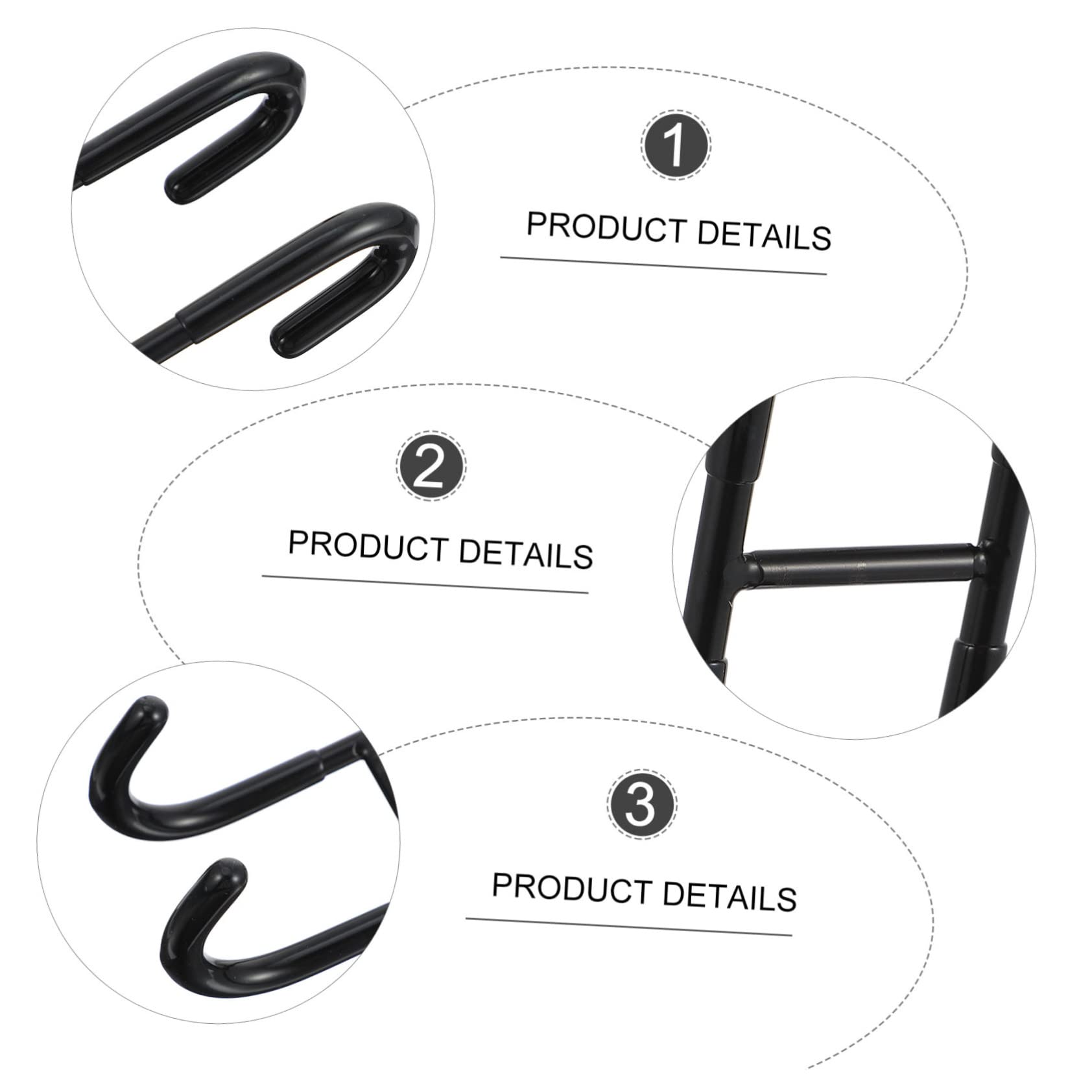 Cabilock Ganchos de Puerta de Acero Inoxidable Negro, 3 Piezas, sin Perforaciones, Diseño para Colgar Toallas y Ropa, Ahorro de Espacio, Baño y Cocina