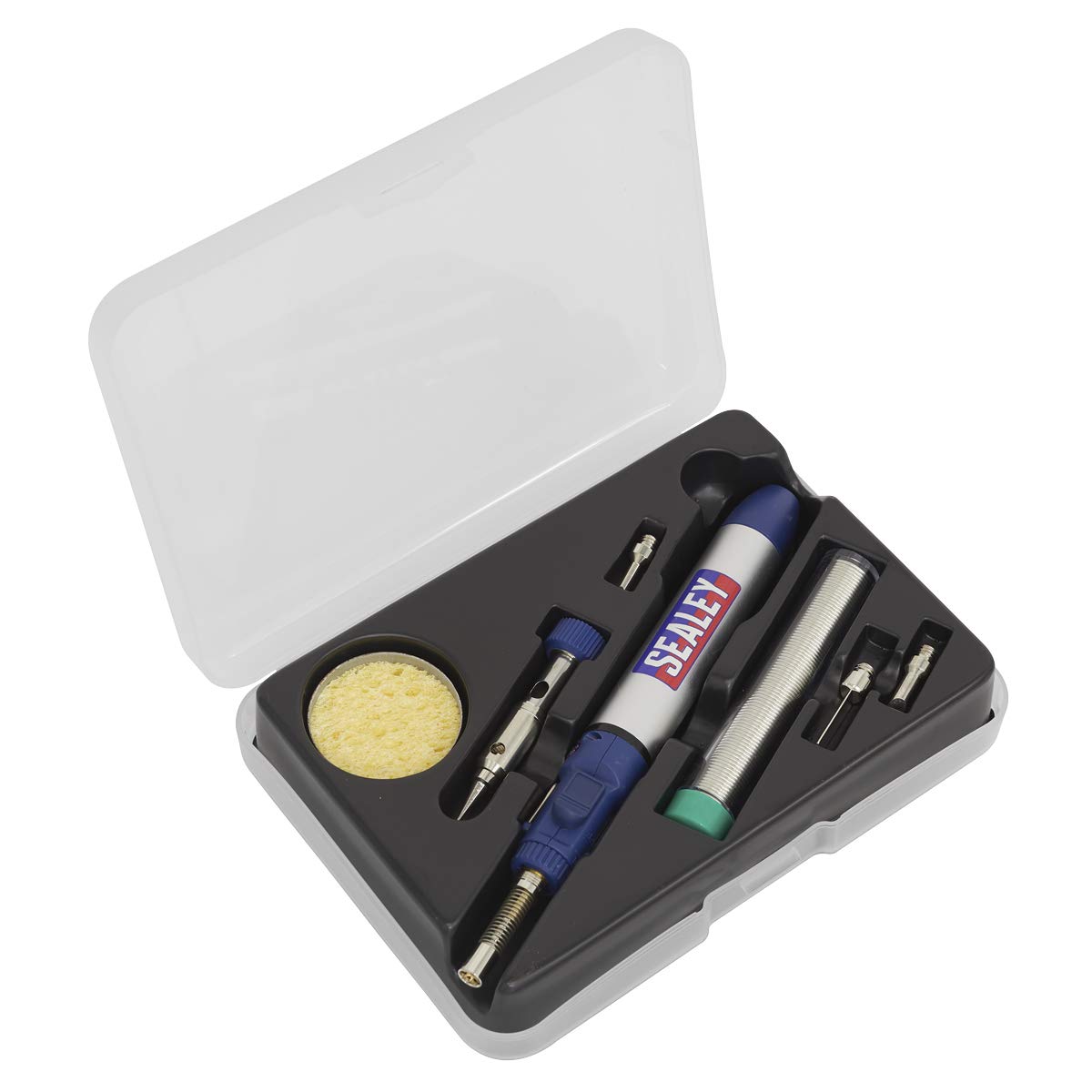 Micro torche au butane Sealey AK2953 avec son kit complet de 10 pièces