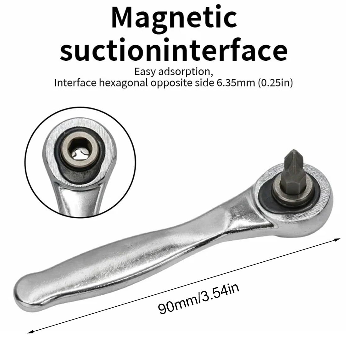 Chiave Cricchetto Da 1/4 Di Pollice Micro-Punta Cricchetto Cacciavite, Chiave Cricchetto Manuale 72 Denti Chiave Esagonale Attrezzo A Cricchetto Multiuso, Mini-Cricchetto Per Spazi Ristretti