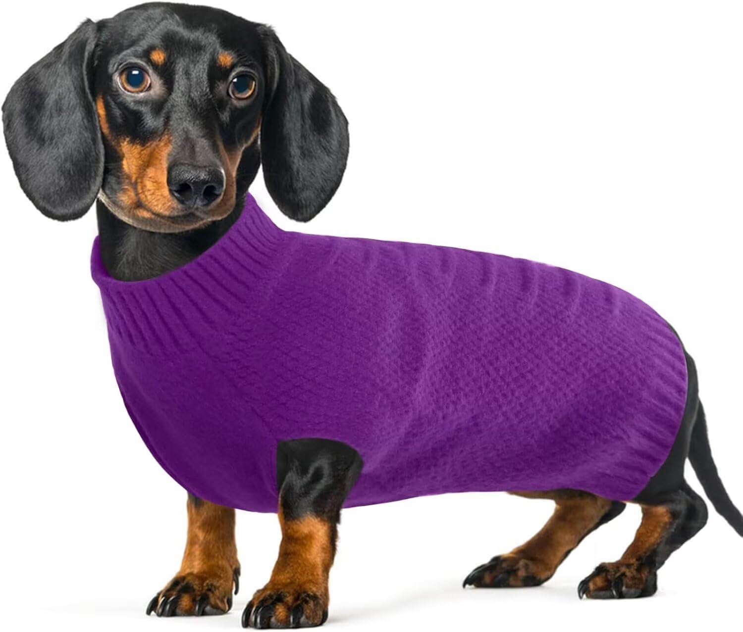 IECOii Dog Jumpers,Dog Sweater For Medium Dogs Girl And Boy,Thermal Knitted Dogs Christmas Jumper For Cold Weather,Small Medium Dog's Jumper For Christmas Outfits,Pug,Dachshund Sweaters,Purple,M