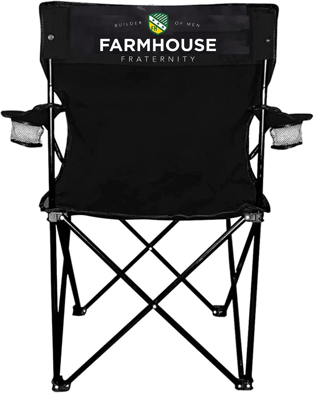 VictoryStore Farmhouse Fraternity Chair with Carry Bag Outdoor Black Camping Chair