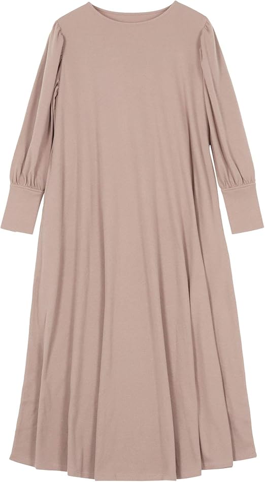 Amazon Co Jp 神戸レタス ジゴ袖 カットソー フレア ワンピース E2690 レディース ロング 長袖 ワンサイズ M グレージュ 服 ファッション小物