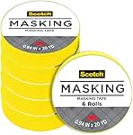 Expressions Masking Tape, .94 in x 20 yd, Great for Decorating, DIY, and Crafts, 6 Rolls, Primary Yellow
