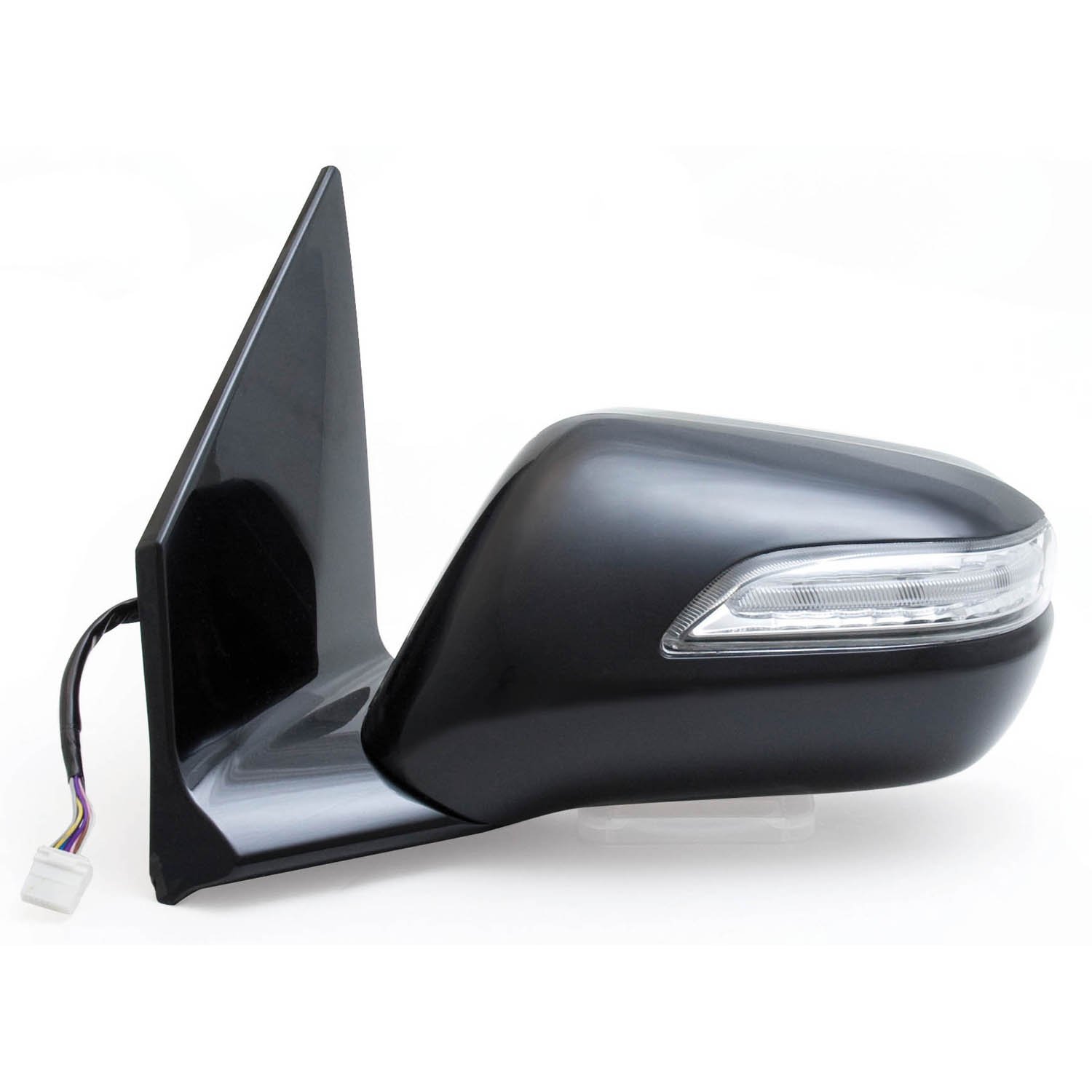 Fit System Driver Side Mirror for Acura MDX, w/o Power liftgate, Black PTM, w/Turn Signal & Memory, Blue Lens, Foldaway, Heated Power