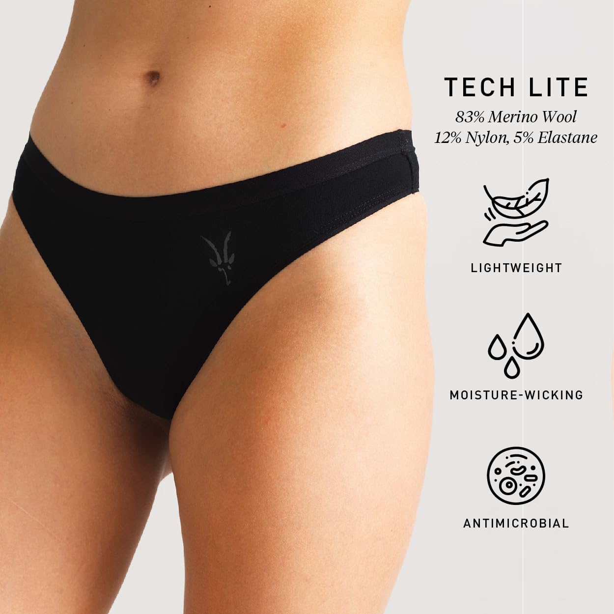 IBEX Women's Natural Thong | Merino Wool Mid Rise Underwear for Women | Quick Dry Moisture Wicking Travel Panty - Image 5