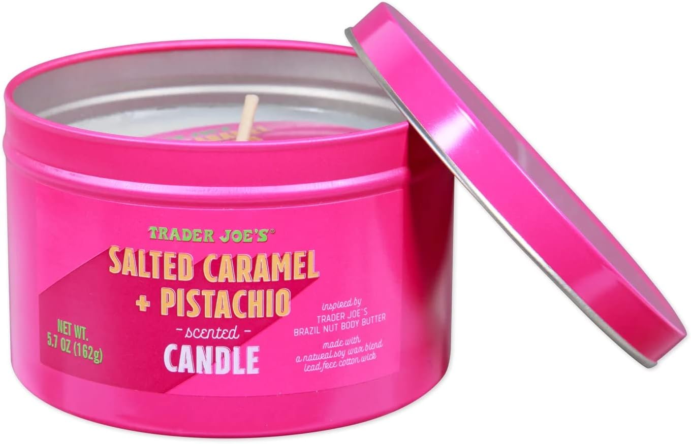 Trader Joe's Salted Caramel + Pistachio Scented Soy Candle