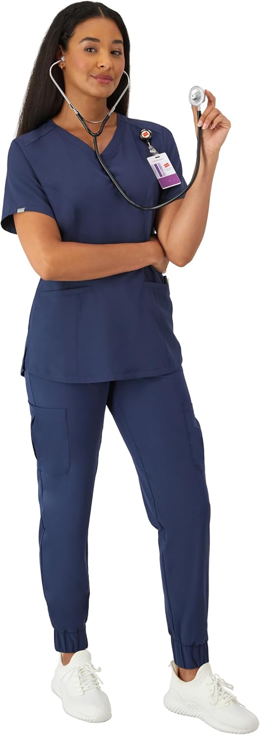 Hanes Womens Scrubs Healthcare Top with V-Neckline, Moisture-Wicking Stretch Scrub Shirts - Image 5
