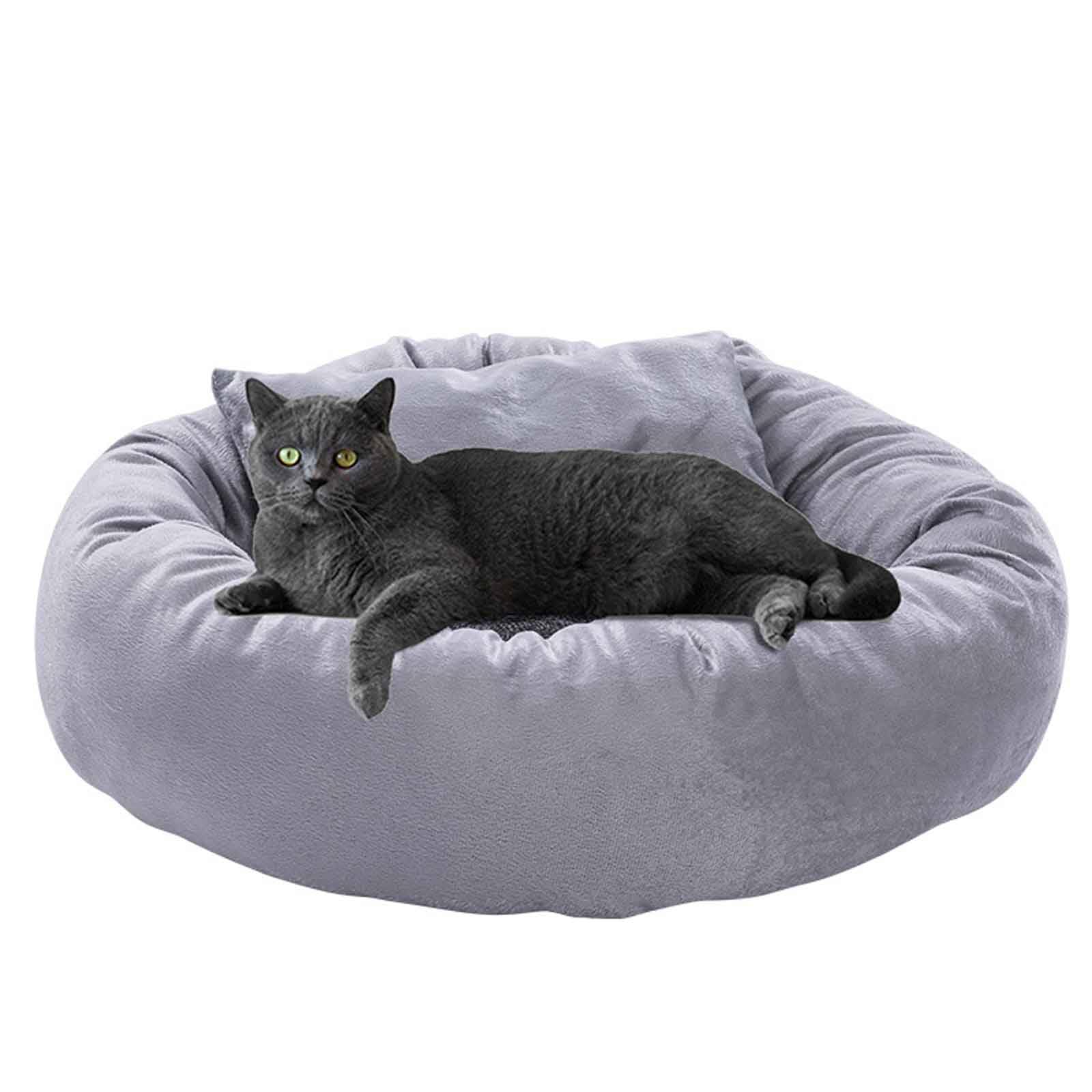 Cuccia Cane Interno con Tappeto Rimovibile E Reversibile, Bordi Rialzati, Fondo Antiscivolo, Cuccia Gatto Rotondo, per Piccoli Animali Domestici, Cuccioli, Gattini,M