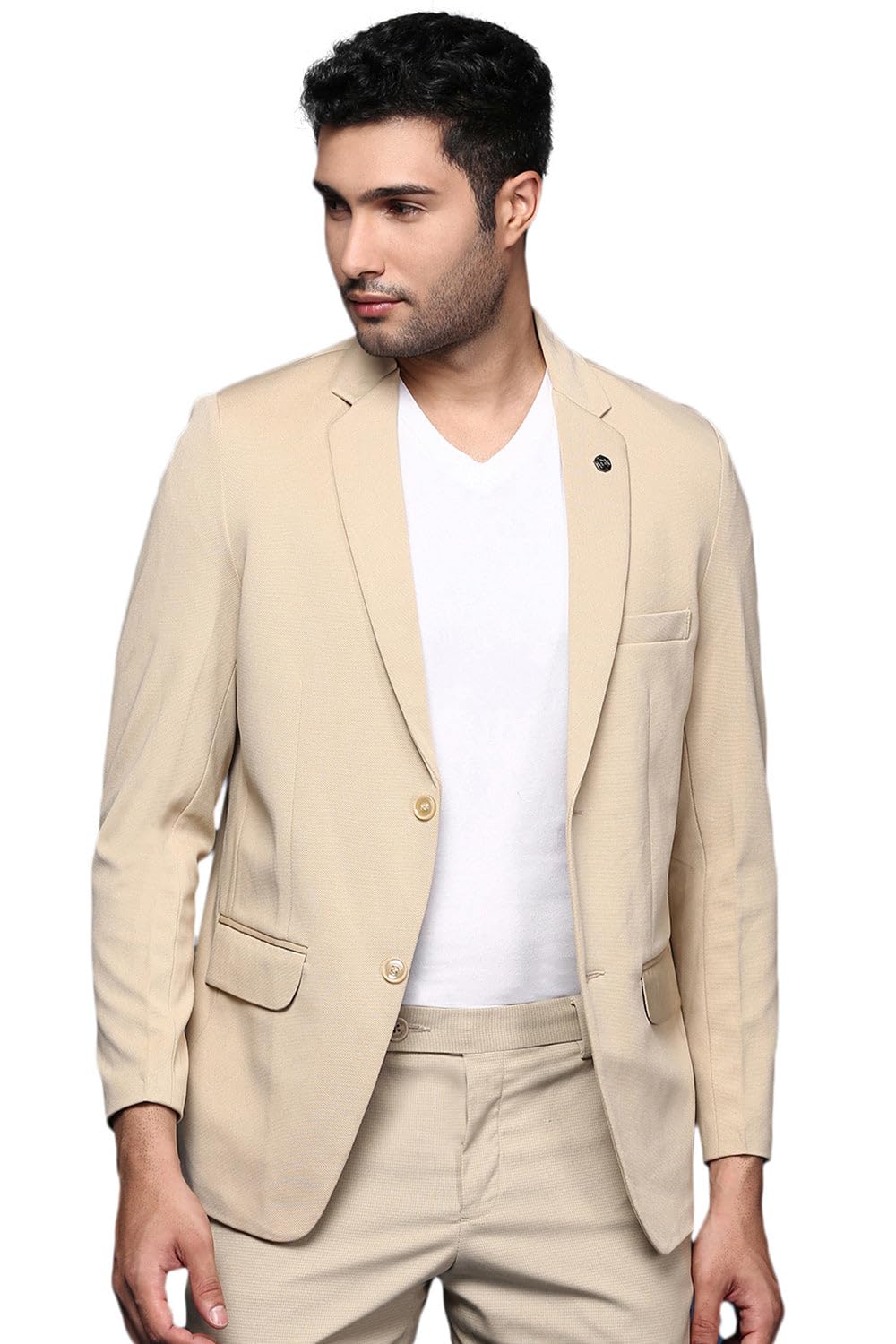 showoffff Men Solid Single Breasted Formal Blazer | Notched Lapel Full Sleeves Cotton Blazer for Mens | Slim Fit Regular Length Blazer for Men's-picture-10