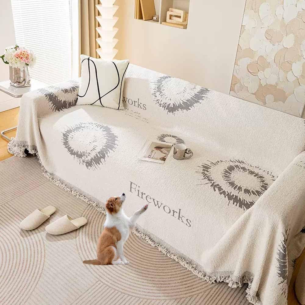 HLTQL Sofa Throws Large 3 Seater Non Slip, Throws for Sofas Large, Extra Large Throws for Settees 4 Seater, Versatile Reversible Sofa Throw Blanket with Decorative Fringe(#196,180x300cm)