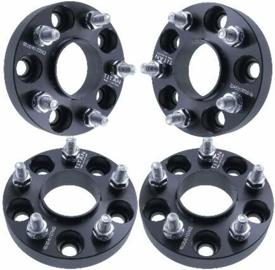 1" 5x4.5 Hubcentric Wheel Spacers - Fits Nissan Infiniti Q50 G35 G37 350z 370z Altima Maxima - 1 Inch (25mm), 5x114.3, 66.1mm Hub, 12x1.25 Studs - Set of 4 - Black