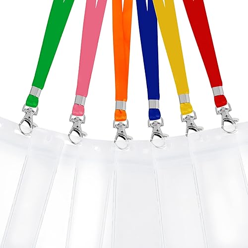 Miniatura 5 de Vetoo Paquete de 6 cordones de crucero con soporte para tarjetas de identificación para mujeres y hombres, soporte transparente con cremallera