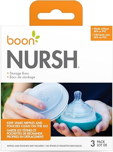 Miniatura 7 de Boon Nursh - Bollos de almacenamiento de biberones - Soporte para biberones para biberones Nursh - Soporte para biberones de viaje - Azul y blanco -