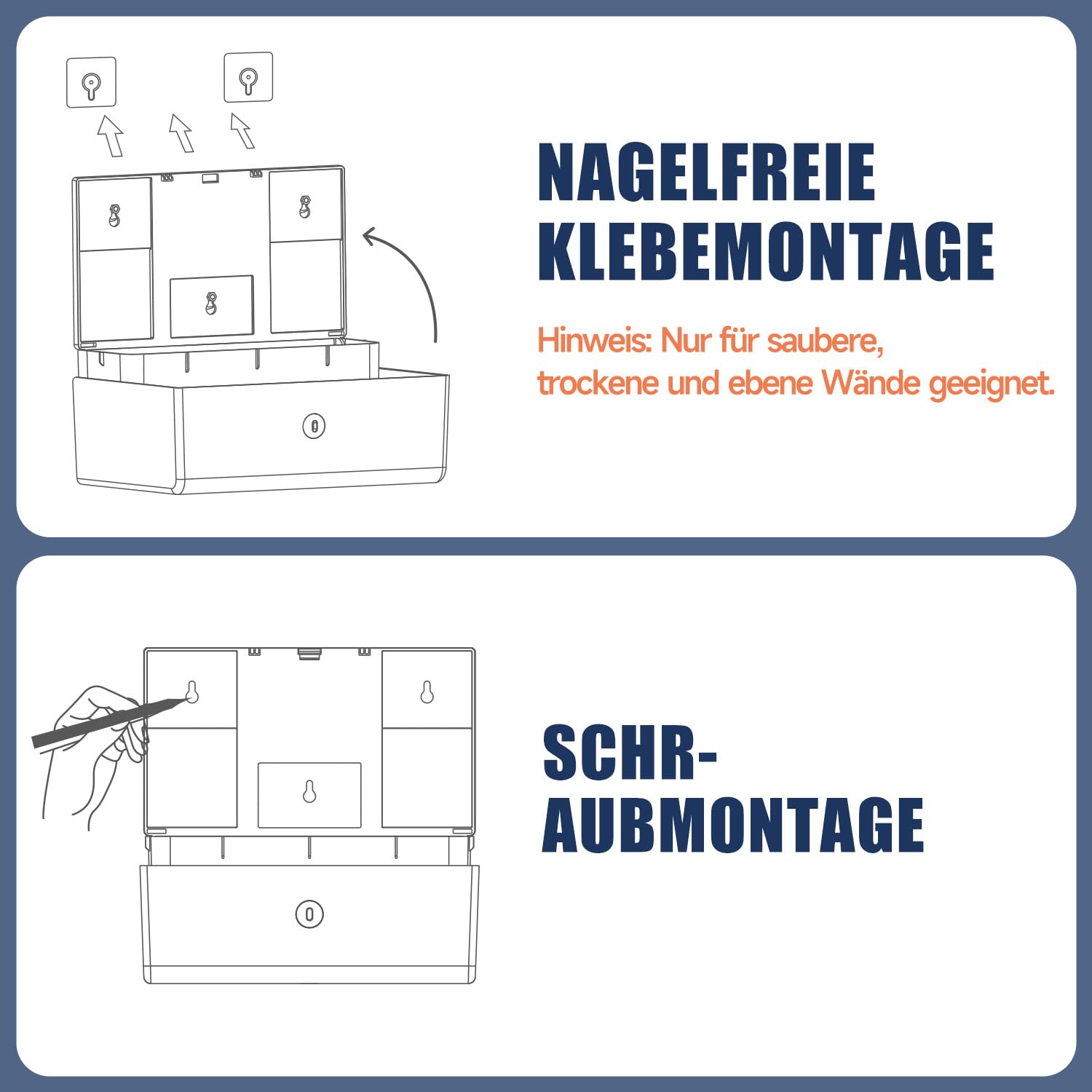 AIKE Papierhandtuchspender Wandbefestigung Kommerziell, 200+ Blätter für Z-Falt & 25.4x7.8 cm Multifalt-Tücher, Handtuchspender AK5102, Weiß