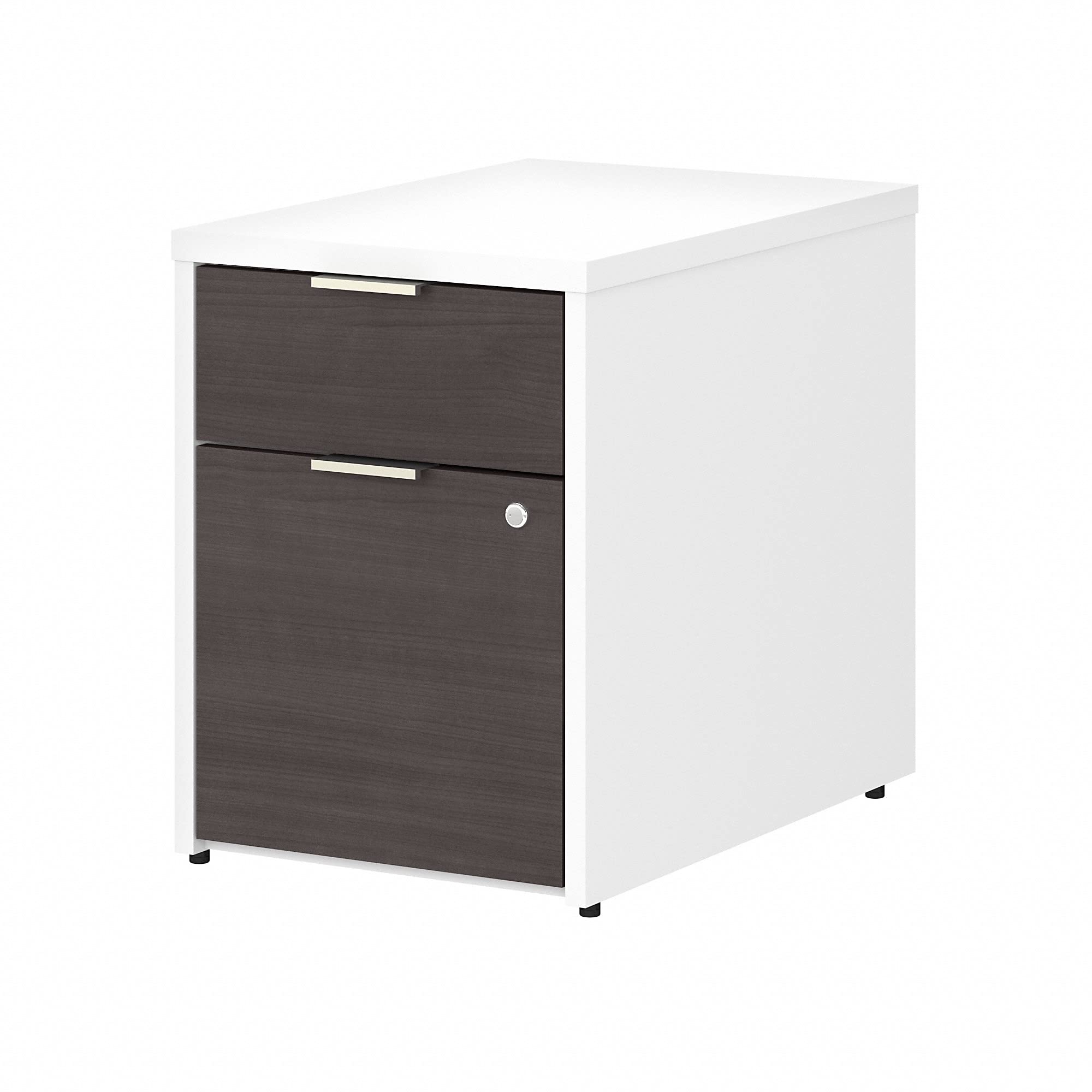 Bush Business Furniture Jamestown 2 Drawer File Cabinet-Assembled, Storm Gray & White