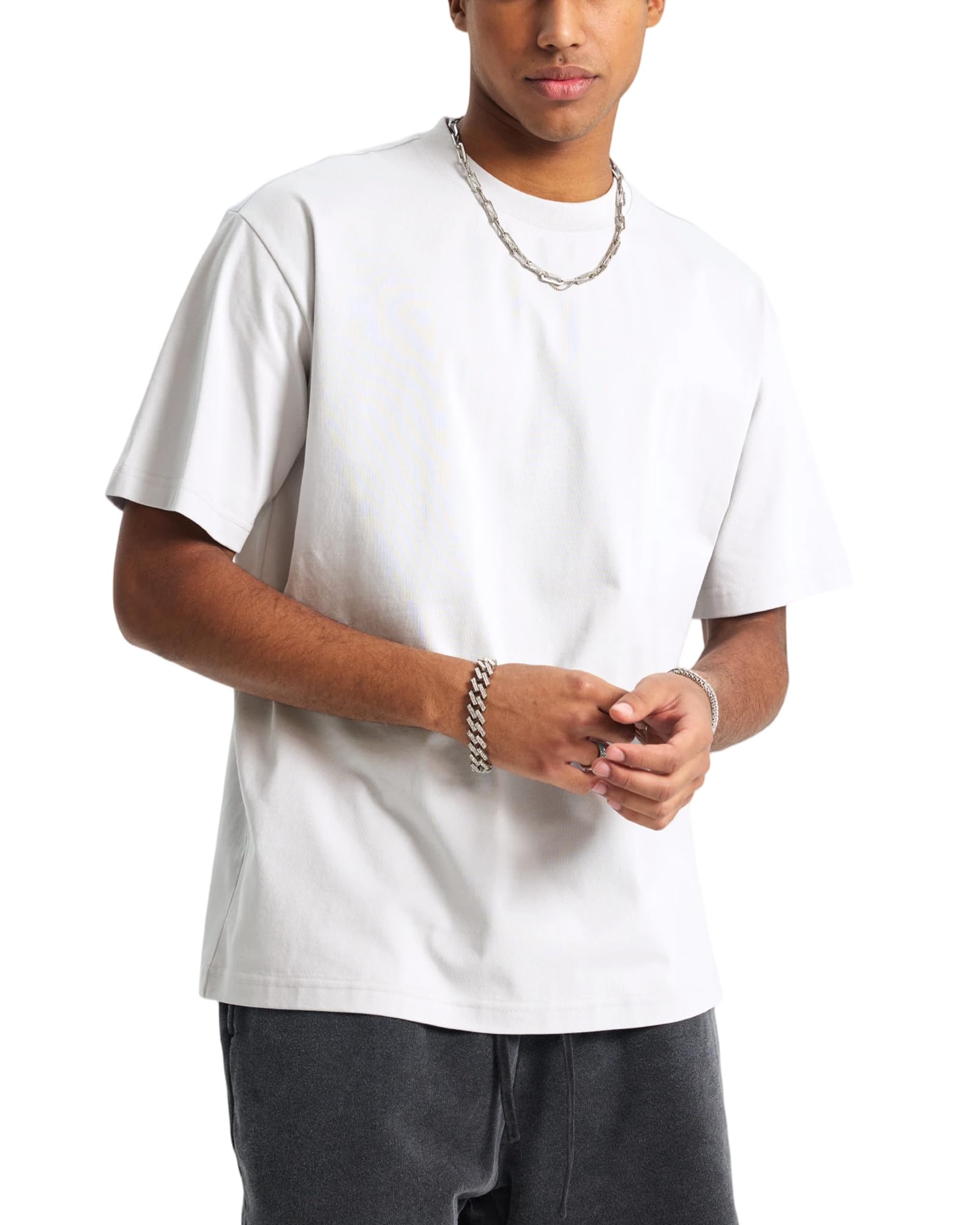 Mens Cotton T-Shirt Short Sleeve Crew Neck T Shirt for Mens Basic Tee Comfort Plain Colors Fabric for