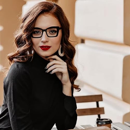 Miniatura 2 de DXYXYO Oversized Square Reading Glasses for Women Blue Light Blocking Oprah Style Thick Frame Readers with Spring Hinge