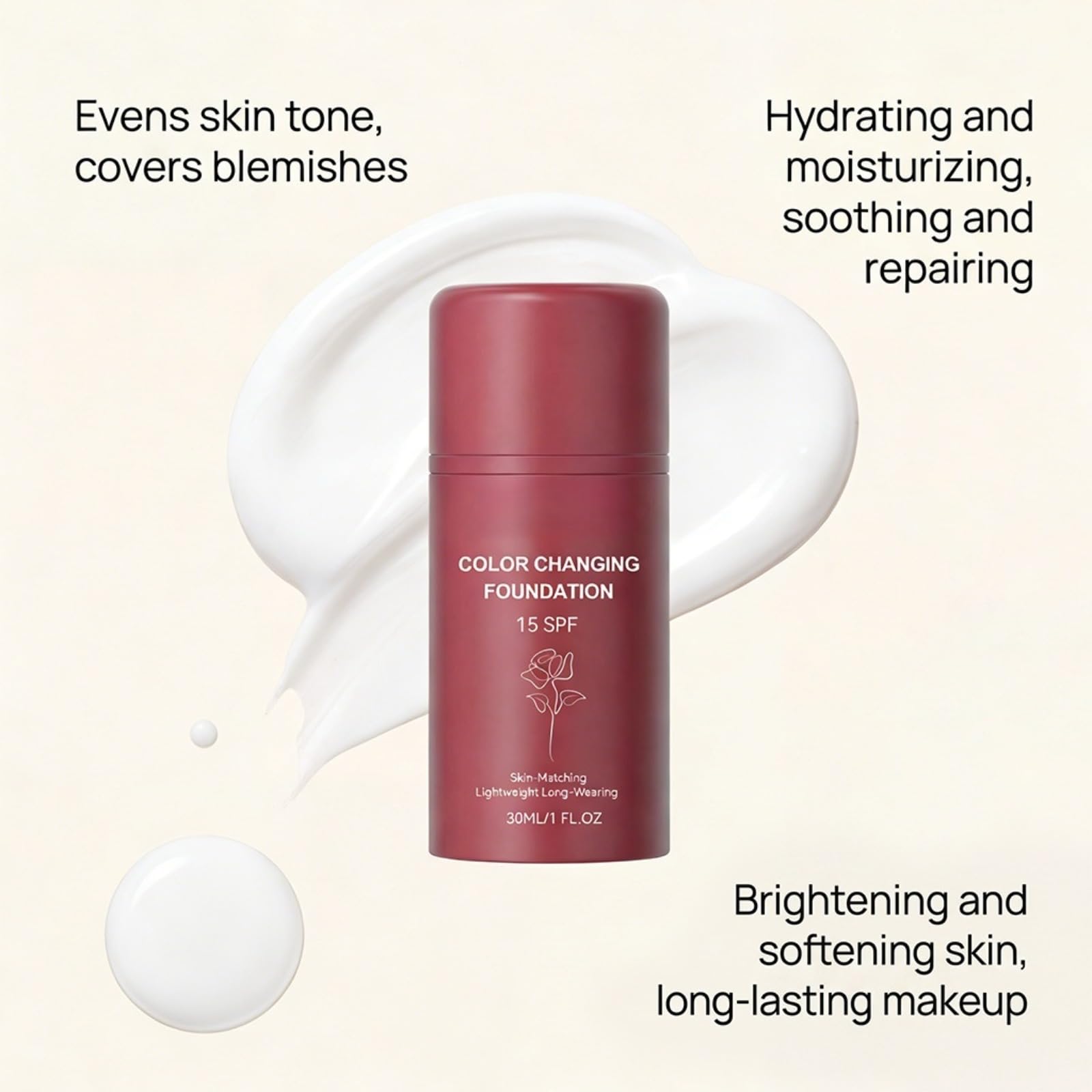 Spf 15 Podkład zmieniający kolor, koreański podkład pokrywający niedoskonałości, automatycznie dopasowuje się do odcienia, kryjąca baza do makijażu, do wszystkich rodzajów skóry - lekka, nawilżona