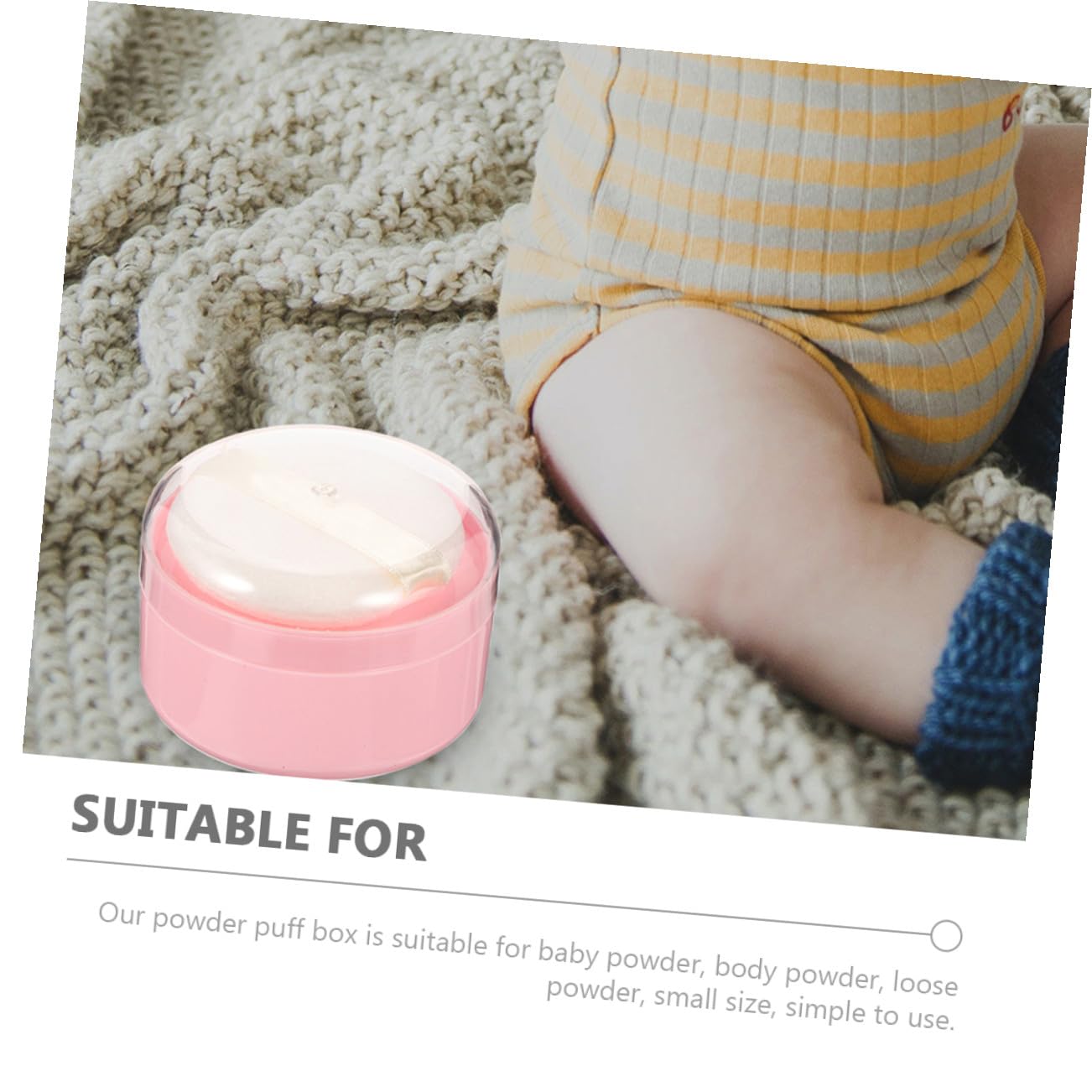 Outanaya Dust Box with Puff Portable Loose Powder Container for Infants Compact Design for Travel for Baby Care image 3