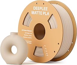 DEEPLEE Matte PLA Filament 1.75 mm 3D Printer Filament, Dimensional Accuracy +/- 0.02 mm, for Most FDM 3D Printers, Beige, 1 kg