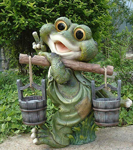 Rana XXL 40 cm Decoración alta Figuras de gnomo de jardín Decoración (40 cm 11169-3) Cover