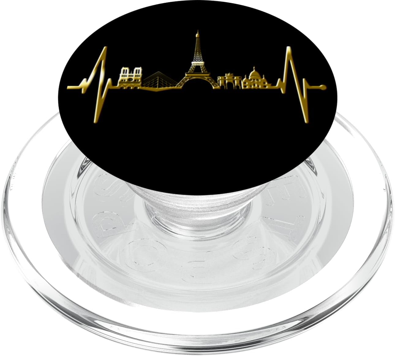 Paris Skyline Heartbeat Eiffel Tower France Heart Love Paris PopSockets PopGrip for MagSafe