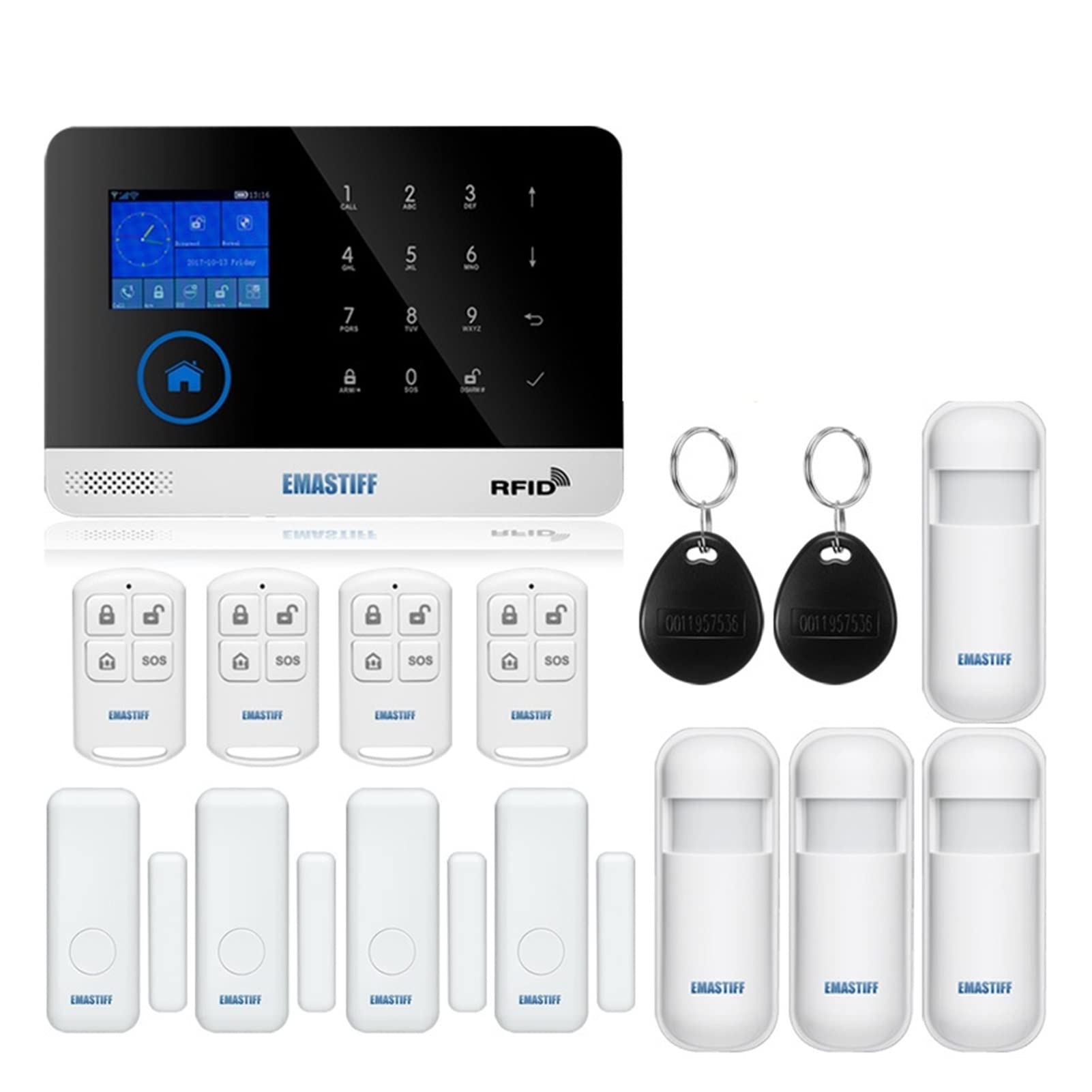 Seguridad inalámbrica más Nueva Tuya WiFi gsm sim Tarjeta En RU es pl Sistema de Alarma Inteligente conmutable Tuya RFID de la aplicación Control Remoto(W2B Bundle G)