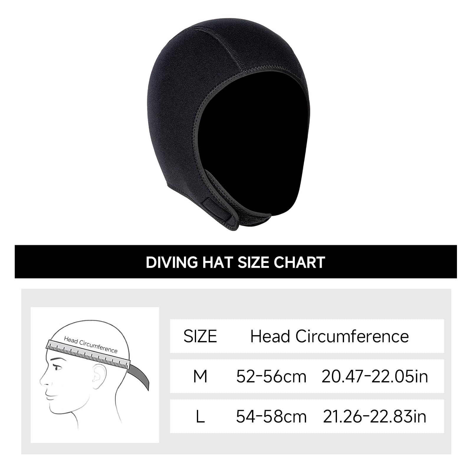 Gorro de Buceo de Neopreno 3MM, CáLido para Esnórquel Natación con Correa para La Barbilla, Hombres Mujeres, Buceo Surf Kayak Vela, Paquete 2