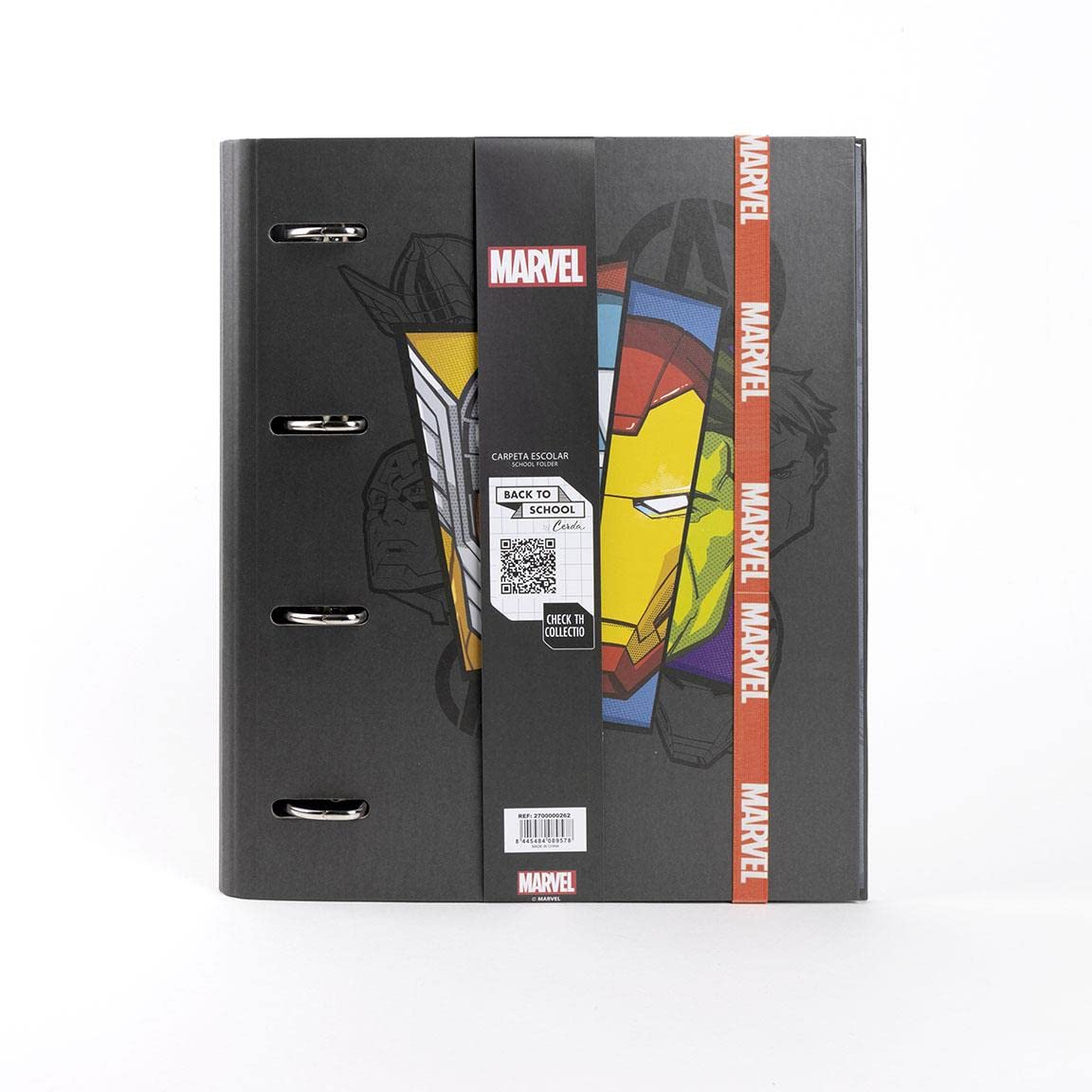 CERDÁ LIFE's LITTLE MOMENTS - Archivador 4 Anillas Niño de The Avengers con Tapa Dura y Cierre con Goma - Licencia Oficial Marvel, 2700000262