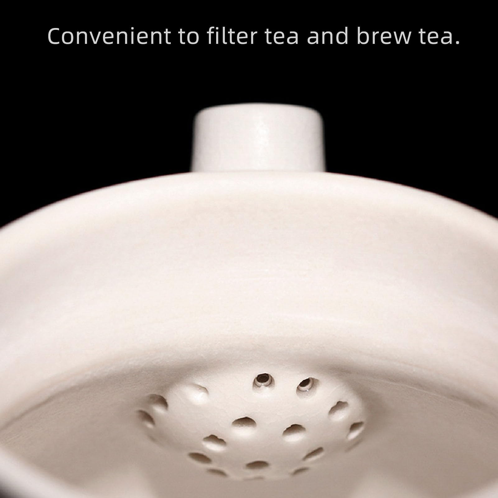 Teiera in Ceramica, Filtro Integrato nel Beccuccio, Manico