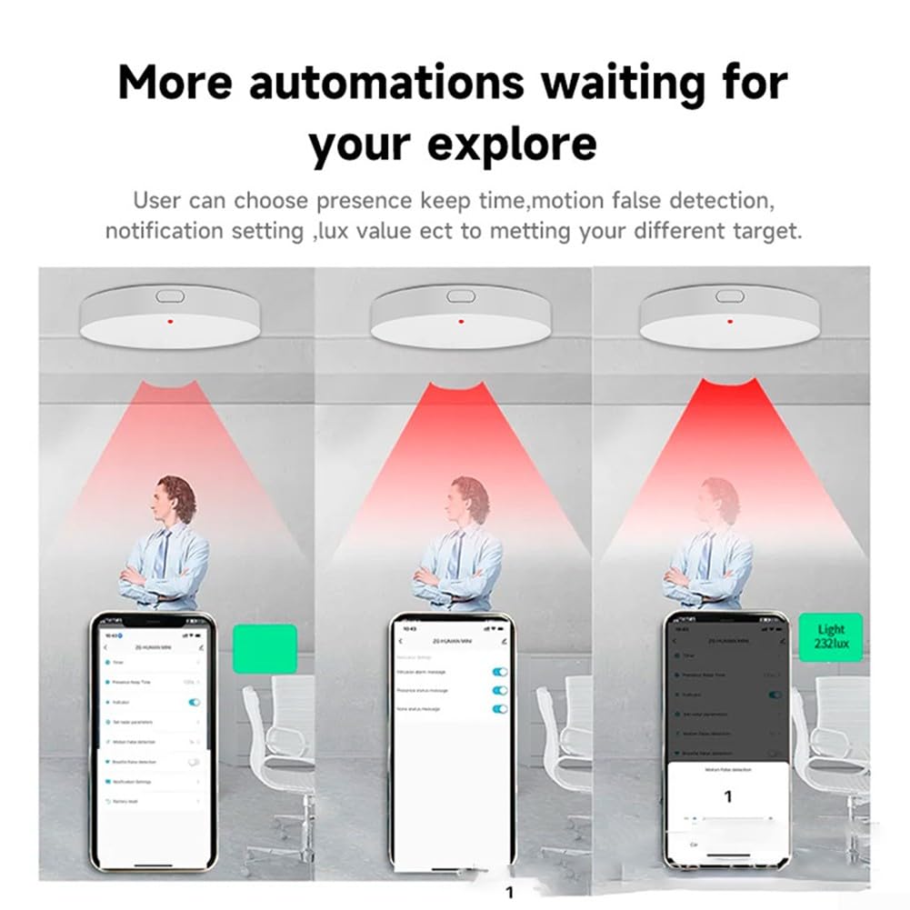 Sensor de movimiento PIR, detector inteligente de presencia humana para Tuya, sensor de movimiento infrarrojo del cuerpo humano de alta precisión para oficina en casa (wifi)