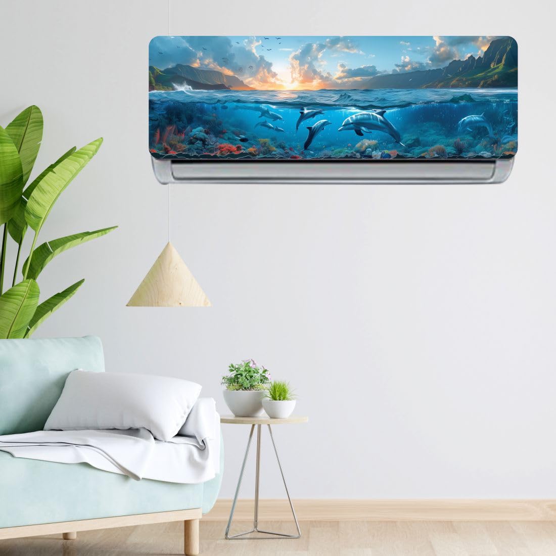 AH Decals Ac Sticker Printed Multi Wall Split Stickers Air Conditioner - Standard Size (Fit For All Models/Sizes/Brands, Vinyl, Ah_Ac-22Self-Adhesive, Ac, 25 Cms)