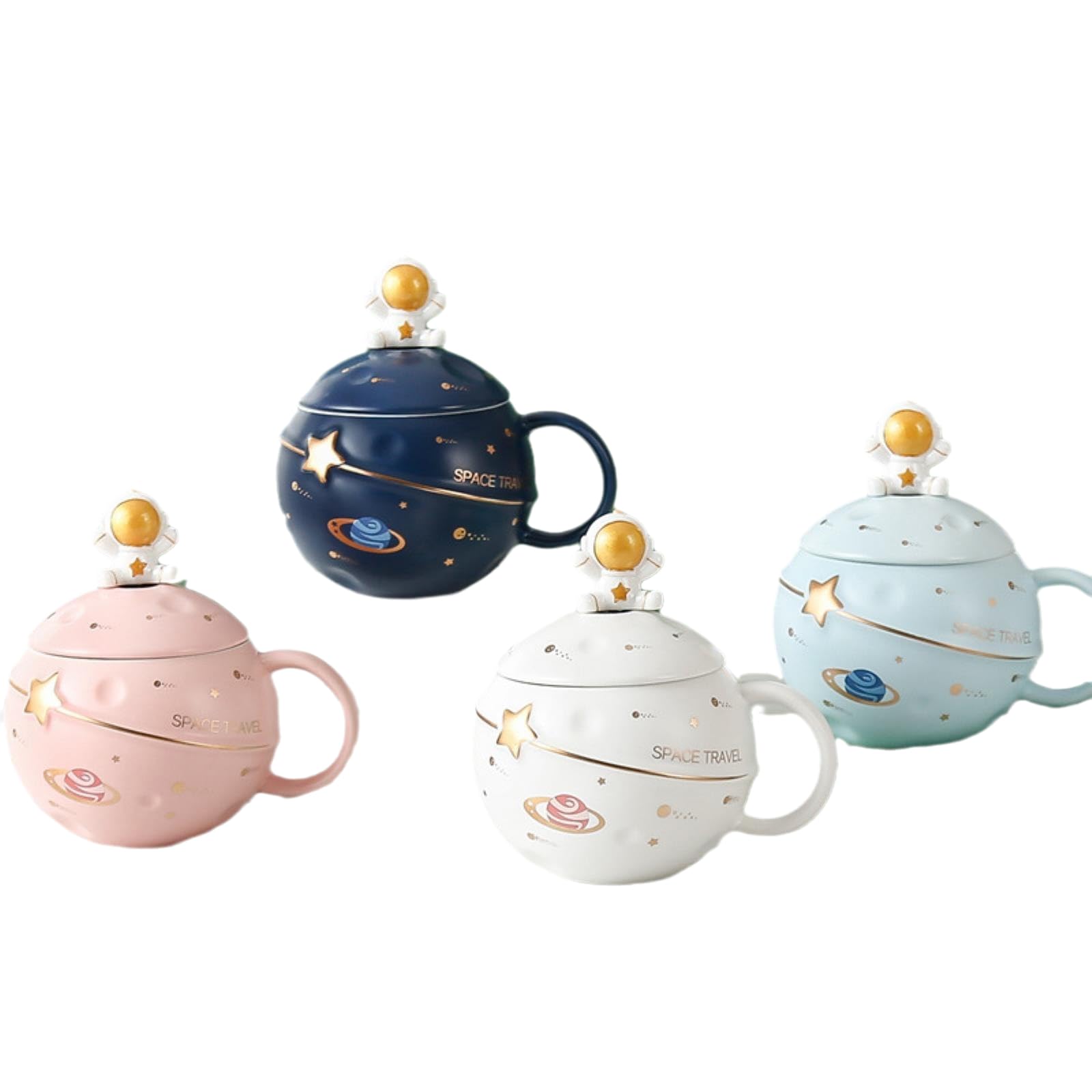SHENDONG Kawaii Astronaut Mok Ruimte Geëmbosseerde