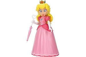 Princess Peach Figure with Umbrella Accessory ‒ Peach Figure ‒ 5 ”...