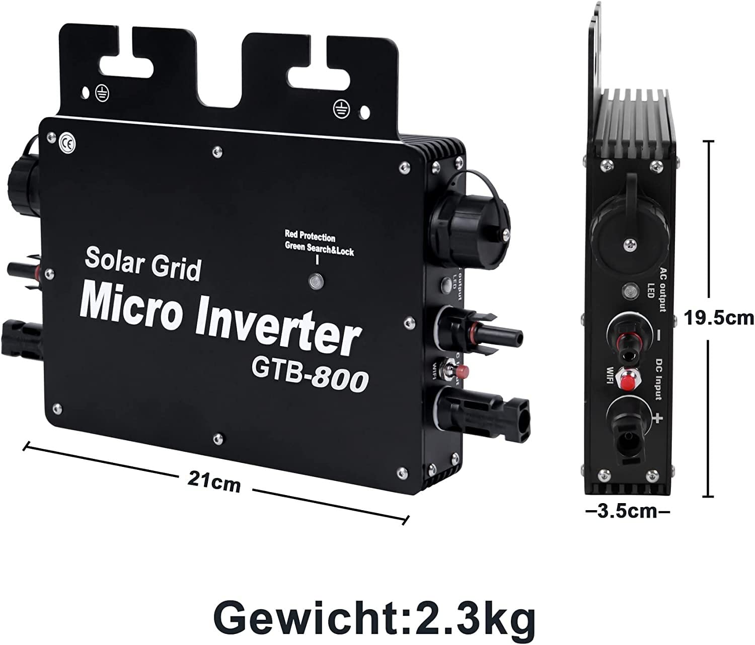 Micro Onduleur Solaire Grille Tie Inverter 800W WiFi Contrôle Micro Onduleur Solaire Onduleur Contrôleur DC À AC 120 230V Auto Identification IP65 Étanche Micro Onduleur