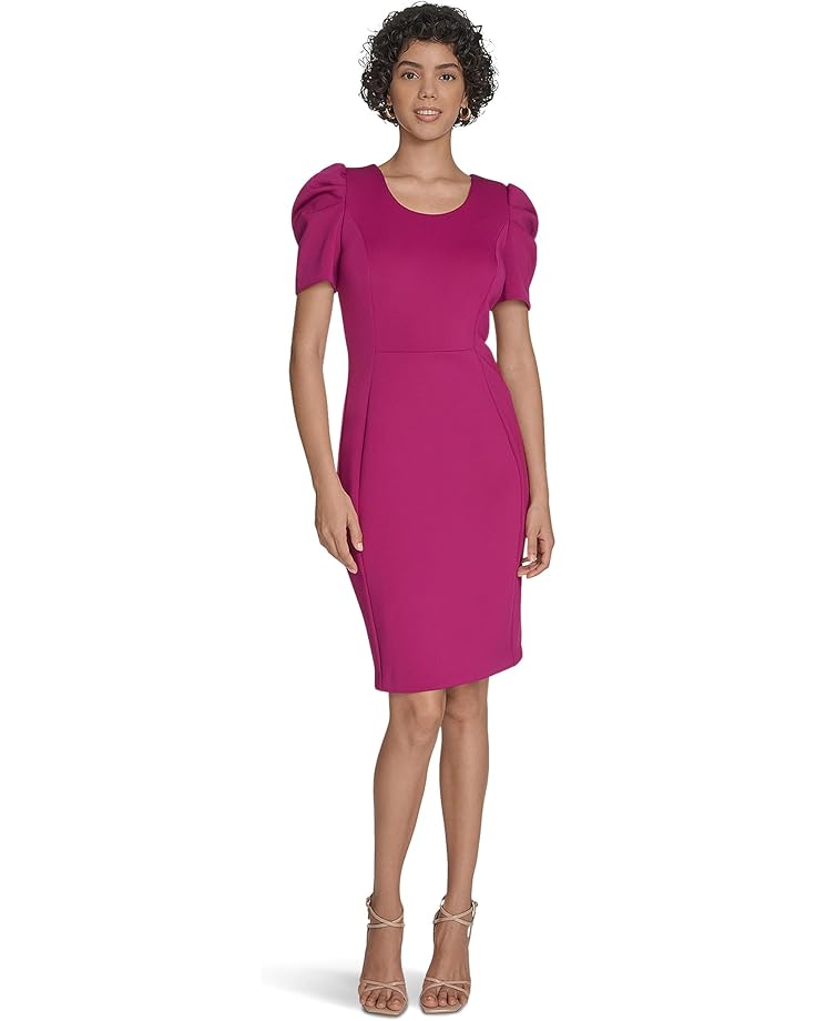 Calvin Klein Short Sleeve Square Neck Sheath - Main View