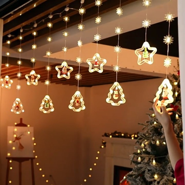 Amazon.co.jp: SITEDAN クリスマス カーテンライト LED