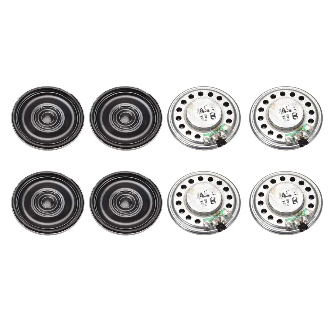 uxcell 0.5W 8 Ohm DIY Magnetic Speaker 28mm Round Shape Replacement Loudspeaker 8pcs