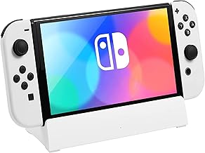 KEKUCULL TV Docking Station for Switch,Portable Switch OLED Dock,Switch Docking Station with 4K/1080P HDMI Adapter and USB 3.0 Port,Replacement for Official Switch Dock(White)