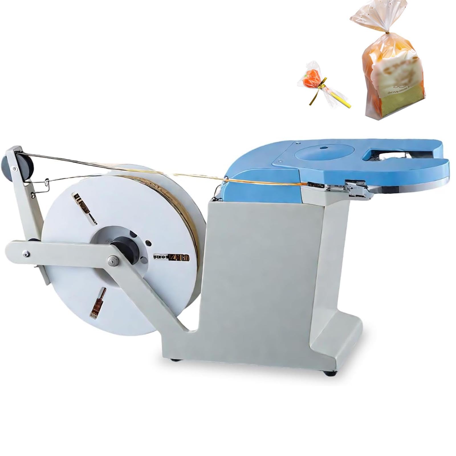 Fcttcd Semi Automatic Twist Tie Machine, Food Packaging Twist Tying Tool With 0.1-1.2mm Adjustable Bundling Diameter, For Bakeries, Deli Shops & Snack Food Bag Sealing