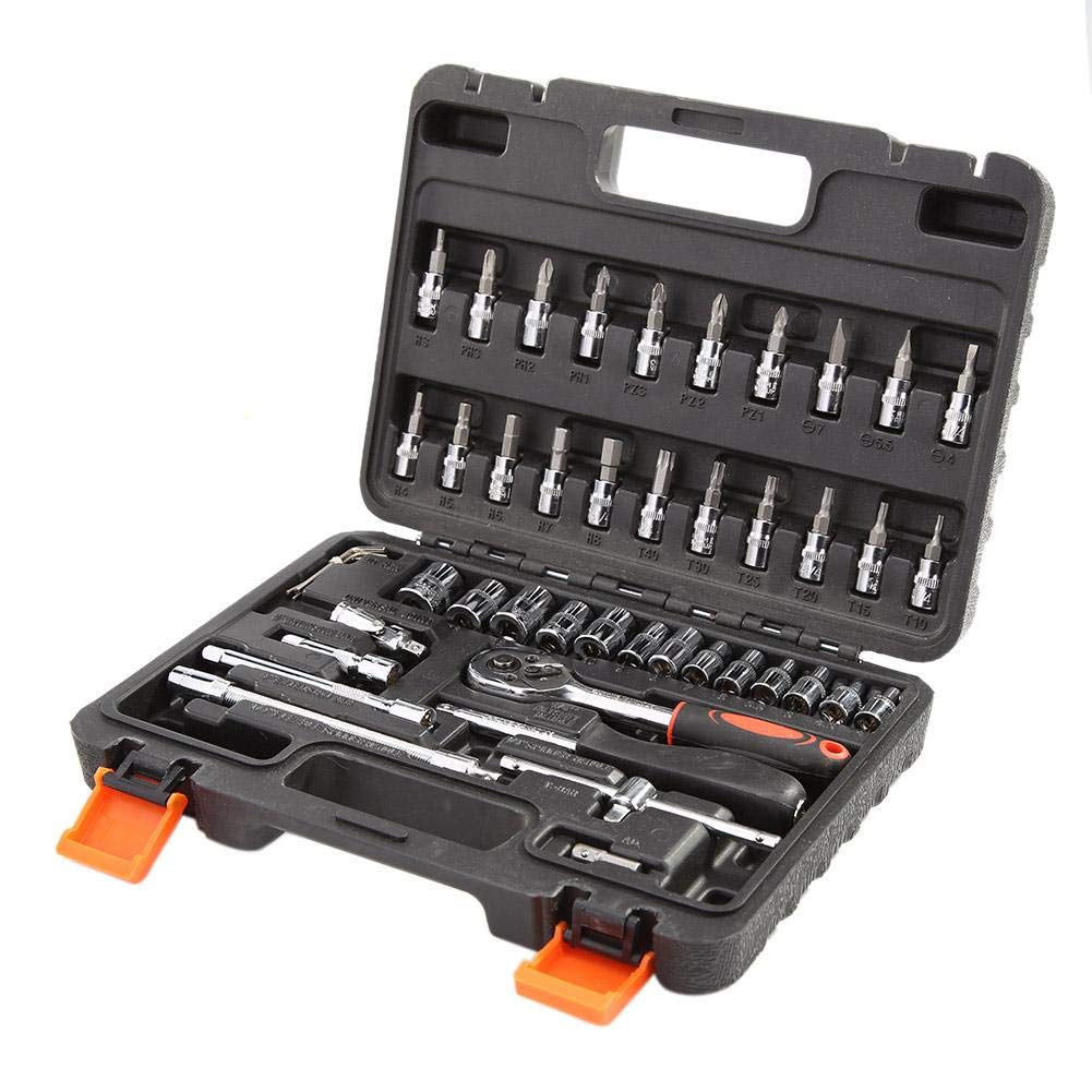 Set Di Utensili Combinati Da 46 Pezzi Kit Di Cacciaviti A Bussola Con Chiave A Cricchetto Con Cassetta Degli Attrezzi In Plastica Set Di Attrezzi Manuali Per La Riparazione Di Auto Domestiche A