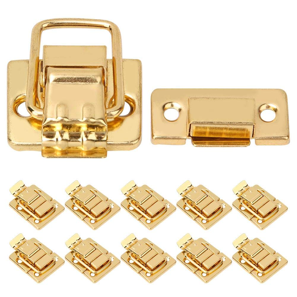 HEEPDD Suitcase Hasp Latch, Heavy Duty Stainless Steel Golden Latch Catch 28x40mm for Wood Chests Toolboxes Cabinets and Storage Boxes