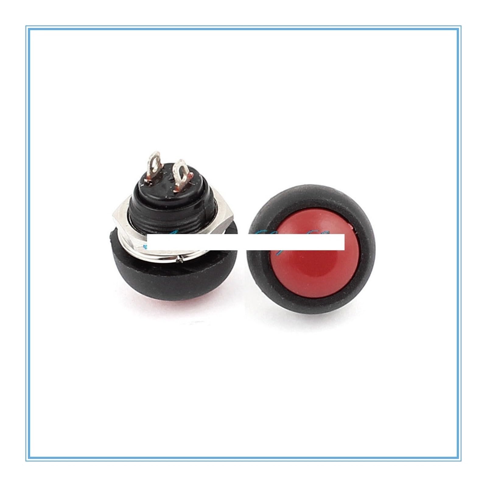 AARTERZZA 5pcs Red Button 12mm Thread SPST Momentary Pushbutton Switch AC 125V 6A 250V 3A