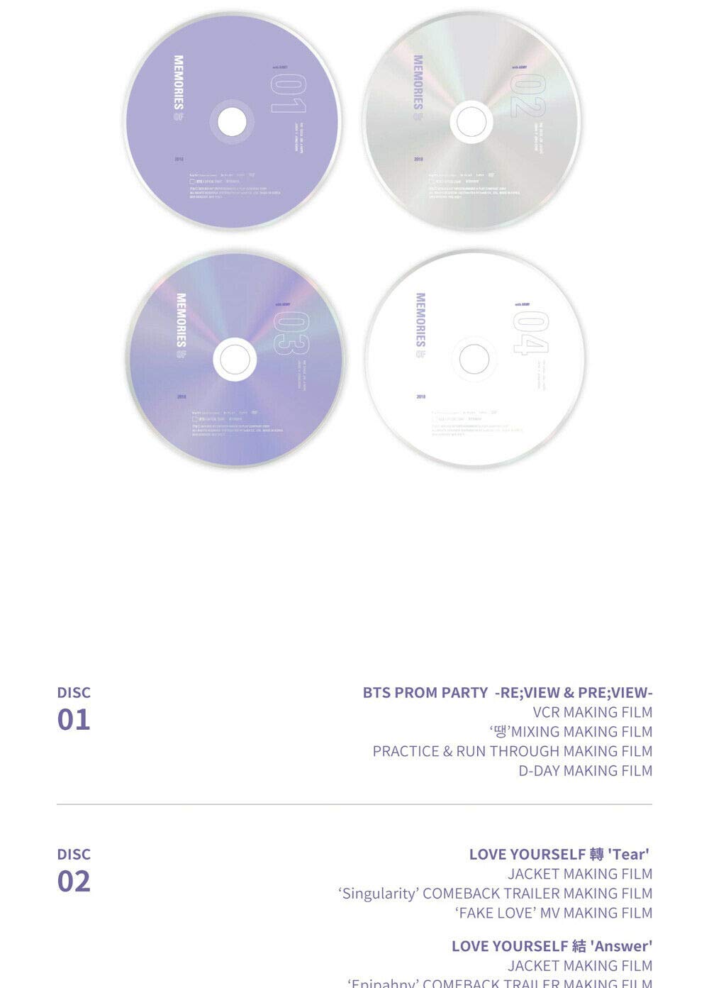 Bighit BTS Bangtan Boys – BTS Memories DE 2018 DVD 4DVD+226p