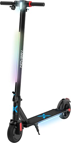 Hover-1 Eagle 3.0 Scooter eléctrico plegable con motor sin escobillas de 300 W, velocidad máxima de 15 mph, tira de luz de columna de dirección y