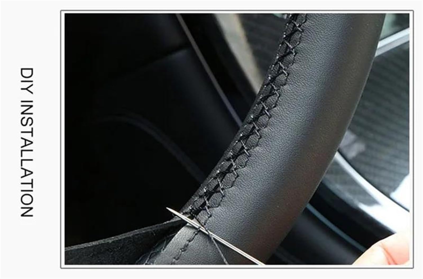 Auto-Lenkradbezug Aus Geflochtenem Kunstleder Für Civic 2006-2011 Lenkradbezug-Wickelzubehör(Blue 2)