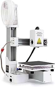 Impressora 3D Mini, Abs Totalmente Montada Com Bico de Metal e Impressora 3D para Iniciantes Com Resolução de Alta Camada de 0,05 Mm Com Filamentos Pla e Tpu de 1,75 (WHITE)